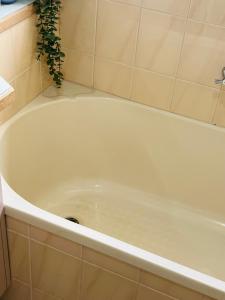 a white bath tub with a green plant on top at ABC Homes Nedlands in Doncaster East +13 photos