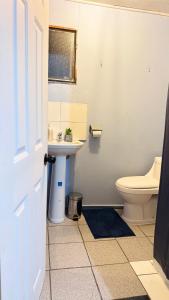 a bathroom with a toilet and a sink at Minidepto temuco in Temuco