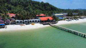 an aerial view of a resort on a beach at Koh Rong New Beach Resort in Koh Rong Island