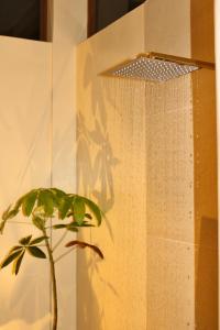 a shower head with a plant in a bathroom at Mawari Sanctuary Villa El Nido in El Nido