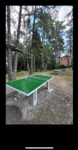 a green ping pong table in a park at T2 cosy 4 pers balcon vue montagne la Joue du loup in Le Dévoluy