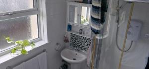 a bathroom with a shower and a toilet and a sink at Double room in rosyth in Rosyth