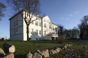 a large white house with a tree in front of it at Herrenhaus Blengow App.15 in Blengow