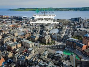 an aerial view of the city of aberdeen at GreenStar Apartments - Short Walk Away Into Dundee City Centre - 6 Individual Properties from 1 to 3 Bedrooms - Short & Long Stay Offers! in Dundee
