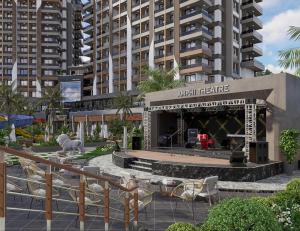 a building with a stage in front of a building at Almaris Resort Hotel - Ultra All Inclusive in Alanya