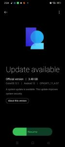 a screenshot of the update available dialog box on a cell phone at ServiceisGod in Kwale Station