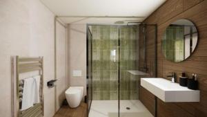 a bathroom with a sink and a toilet and a mirror at Villa Onyra - Studios, Suites & Villa in Saint-Cyr-sur-Mer +24 photos