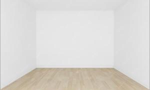 an empty room with white walls and a wooden floor at Pokój dla dwóch osób in Bilten