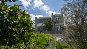 an exterior view of a building with trees at Basil Leaf - Minimal View Retreat in Gonia