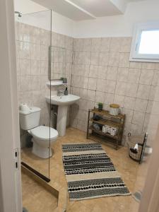 a bathroom with a toilet and a sink at Reborn Project Plakes in Skiathos