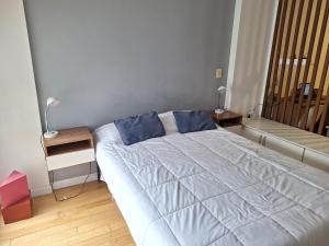 a bedroom with a white bed and a window at Apartamento para 2 personas in Buenos Aires