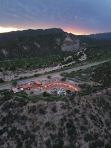 an aerial view of a mountain with a river at El Chiflon Posta Pueblo in El Chiflón +61 photos
