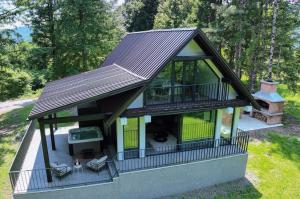an overhead view of a house with a fireplace at KVillas in Severin na Kupi