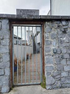 a gate in a brick building with a dog behind it at Claddagh Retreat in Galway +1 photo