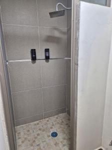 a shower with a glass door in a bathroom at Hermosa Suite Anakoba 6 in La Concha