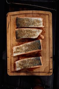 three pieces of bread on a wooden cutting board at Paradise Ranch Inn - Mindful Tent in Three Rivers +26 photos