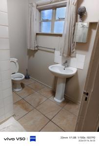 a bathroom with a sink and a toilet at 4 Houtjies verblyf in Orania