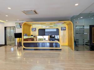 a room with a bed in the middle of a store at Hotel Solaris in Indore +201 photos