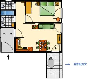 two versions of a floor plan of a house at Merlschober, Ferienwohnung 3, Ossiacher See in Ossiach