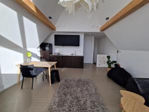 a living room with a couch and a table at Waterfront in Alkmaar +11 photos