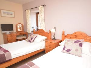 a bedroom with two beds and a flat screen tv at 2 Bed in Newton Abbot oc-61775 in Ipplepen +19 photos