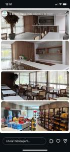 a collage of two pictures of a restaurant at Beach Class Summer Flat 4 pessoas in Porto De Galinhas +10 photos