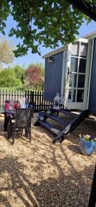 a backyard with a tiny house with a swing at Dolly at Lowlands in Ringwood