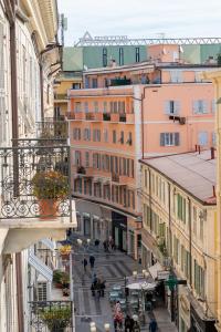 an overhead view of a city street with buildings at Sul Corso Sanremo in Sanremo