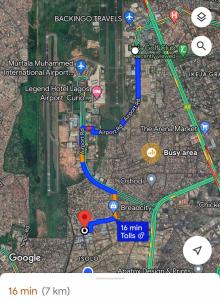 a map of a city with a mapktopktopktopktop at 3BED flat close to the airport lagos in Lagos