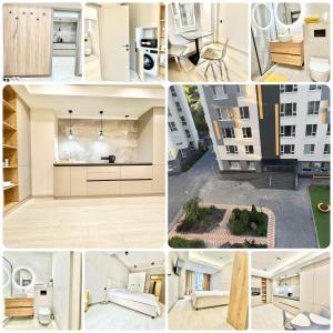 a collage of photos of a building at Airport Stop & Go in Chişinău