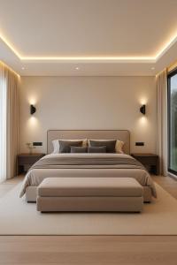 a large bedroom with a large bed in a room at Coco Villa Payagala in Paiyagala South