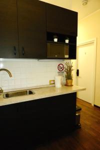 a kitchen with a sink and a counter top at Bergamoincity in Bergamo