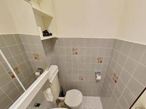 a bathroom with a toilet and a sink at Studio Sebastian mit Pool und Sauna in Freyung +25 photos