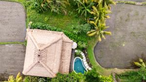 an overhead view of a building and a pool at Villa Fafa by BaliSuperHost in Ubud +19 photos