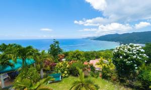 a view of the ocean from a resort at Villa Bel Age Seychelles in Anse Royale