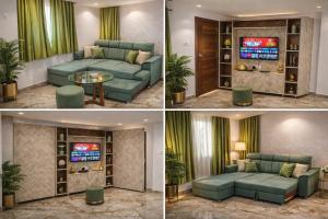 a living room with a couch and a tv at MAHFIL-e-MOTIJHEEL, MOTIJHEEL PARK AND RESORT in Lālbāgh