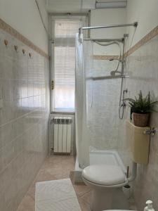 a bathroom with a toilet and a shower at B&B Altea in Pescara +93 photos