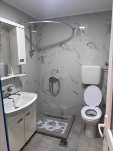 a bathroom with a toilet and a sink at Little Farm Nani in Visoko +27 photos