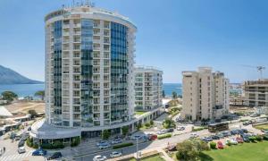 an aerial view of a large building in a city at Tre Canne Vista in Budva