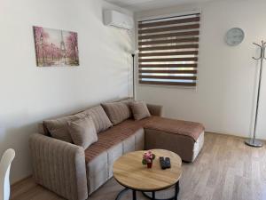 a living room with a couch and a table at Apartmani Vučinić in Cetinje