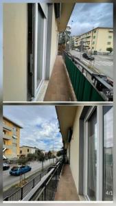 two pictures of a building and a street at Casa Silvan in Sesto Fiorentino