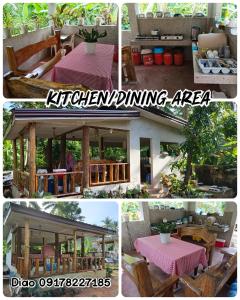 a collage of photos of a house with a table at Farmhouse With Ocean View in Bolinao