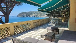 a balcony with a view of the ocean at VILLA MARE BLU in Levanto