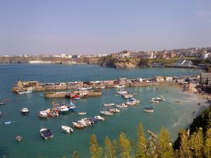 a bunch of boats are docked in a harbor at 1 Harbour View in Newquay