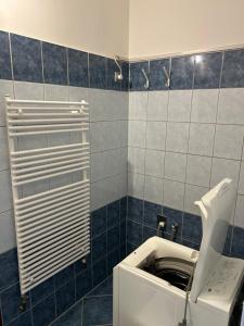 a bathroom with a toilet in a room at Szekcsői Kuckó in Kaposszekcső