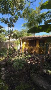 a house in the middle of a garden at Chalé Orion in Lençóis