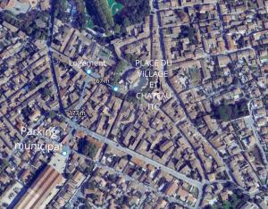 a map of a city with buildings and roads at Casa Loulou in Saint-Laurent-dʼAigouze