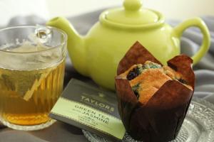 a cup of tea and a plate of food and a tea pot at Home BB Milano in Milan