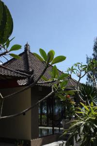 una casa con techo y algunas plantas en Baruna Cottages en Kintamani