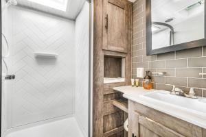 a bathroom with a shower and a sink at De Anza Springs Resort in Titus +61 photos